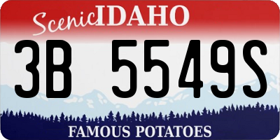 ID license plate 3B5549S