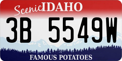 ID license plate 3B5549W