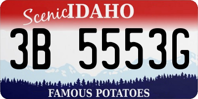 ID license plate 3B5553G