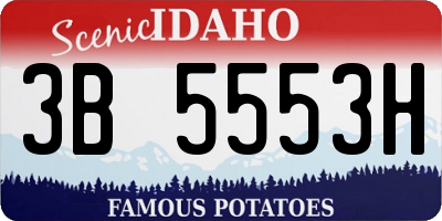 ID license plate 3B5553H