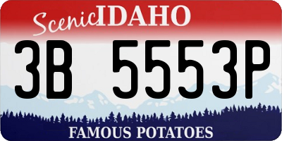 ID license plate 3B5553P