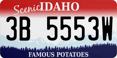ID license plate 3B5553W
