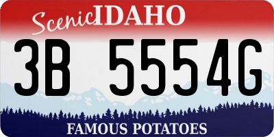ID license plate 3B5554G