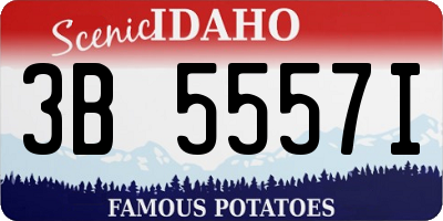 ID license plate 3B5557I