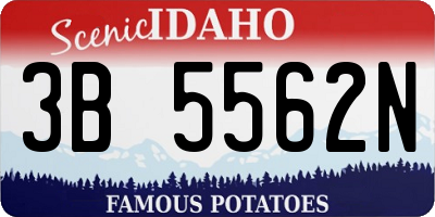 ID license plate 3B5562N