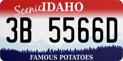 ID license plate 3B5566D