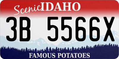 ID license plate 3B5566X