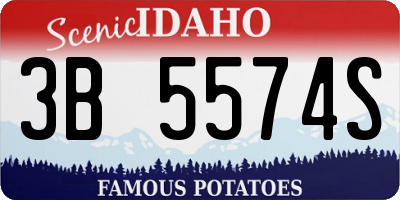 ID license plate 3B5574S