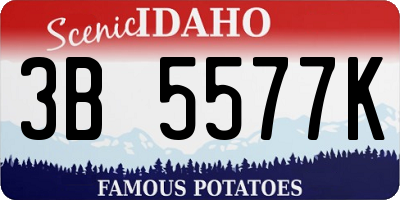 ID license plate 3B5577K