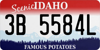ID license plate 3B5584L