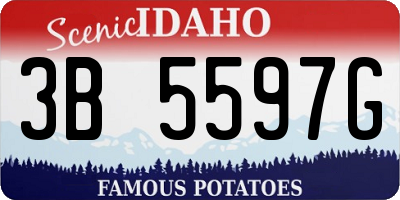 ID license plate 3B5597G