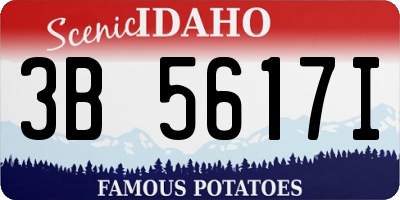ID license plate 3B5617I