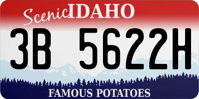 ID license plate 3B5622H