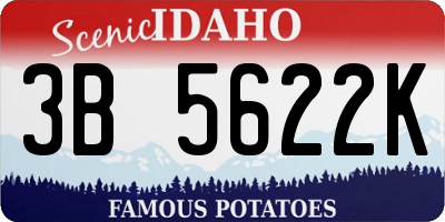 ID license plate 3B5622K