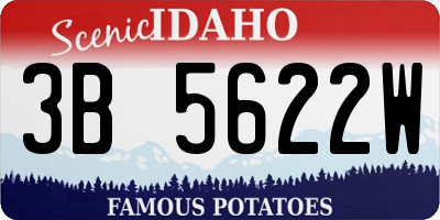 ID license plate 3B5622W