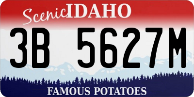 ID license plate 3B5627M
