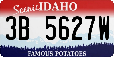 ID license plate 3B5627W