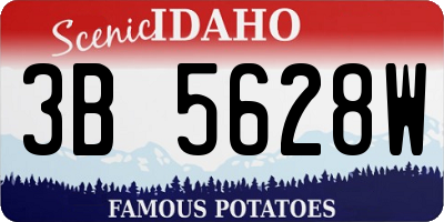 ID license plate 3B5628W