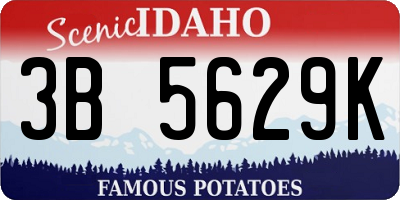 ID license plate 3B5629K