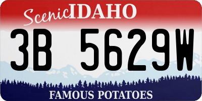 ID license plate 3B5629W