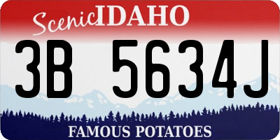 ID license plate 3B5634J