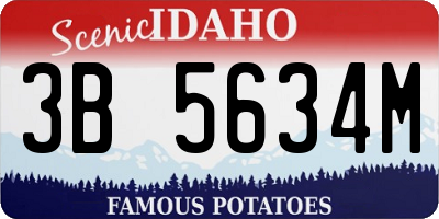 ID license plate 3B5634M