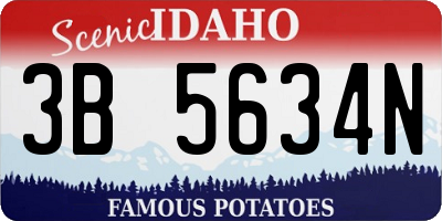 ID license plate 3B5634N