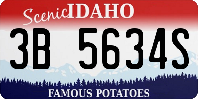 ID license plate 3B5634S