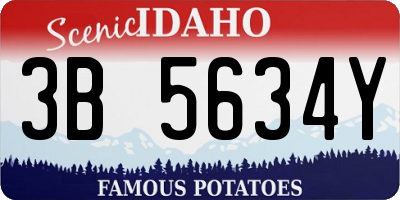 ID license plate 3B5634Y