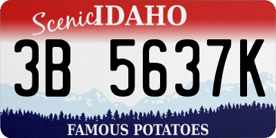 ID license plate 3B5637K