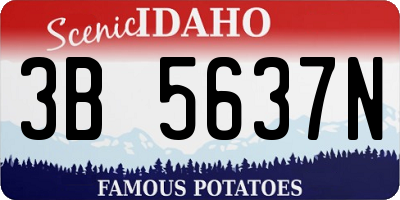 ID license plate 3B5637N