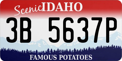 ID license plate 3B5637P