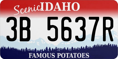 ID license plate 3B5637R