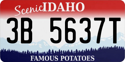 ID license plate 3B5637T