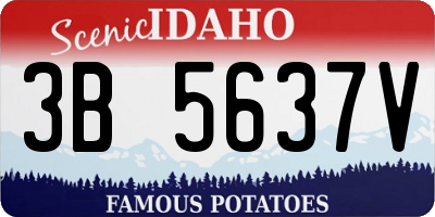 ID license plate 3B5637V