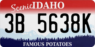 ID license plate 3B5638K