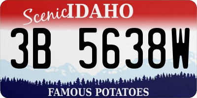 ID license plate 3B5638W