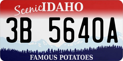 ID license plate 3B5640A