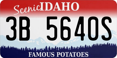 ID license plate 3B5640S