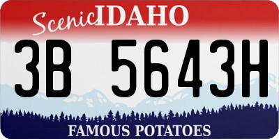 ID license plate 3B5643H