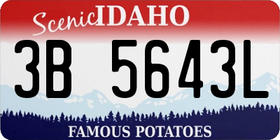 ID license plate 3B5643L