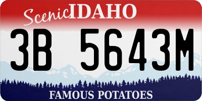 ID license plate 3B5643M