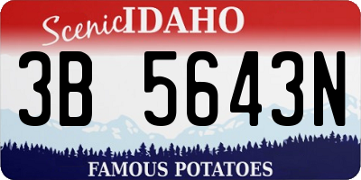 ID license plate 3B5643N