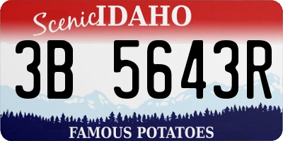 ID license plate 3B5643R