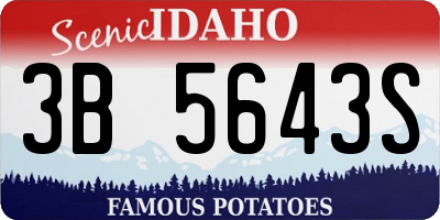 ID license plate 3B5643S
