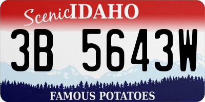 ID license plate 3B5643W
