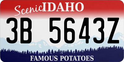 ID license plate 3B5643Z