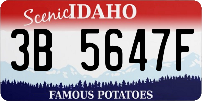 ID license plate 3B5647F