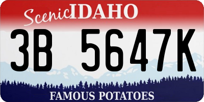 ID license plate 3B5647K