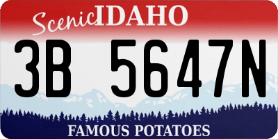 ID license plate 3B5647N
